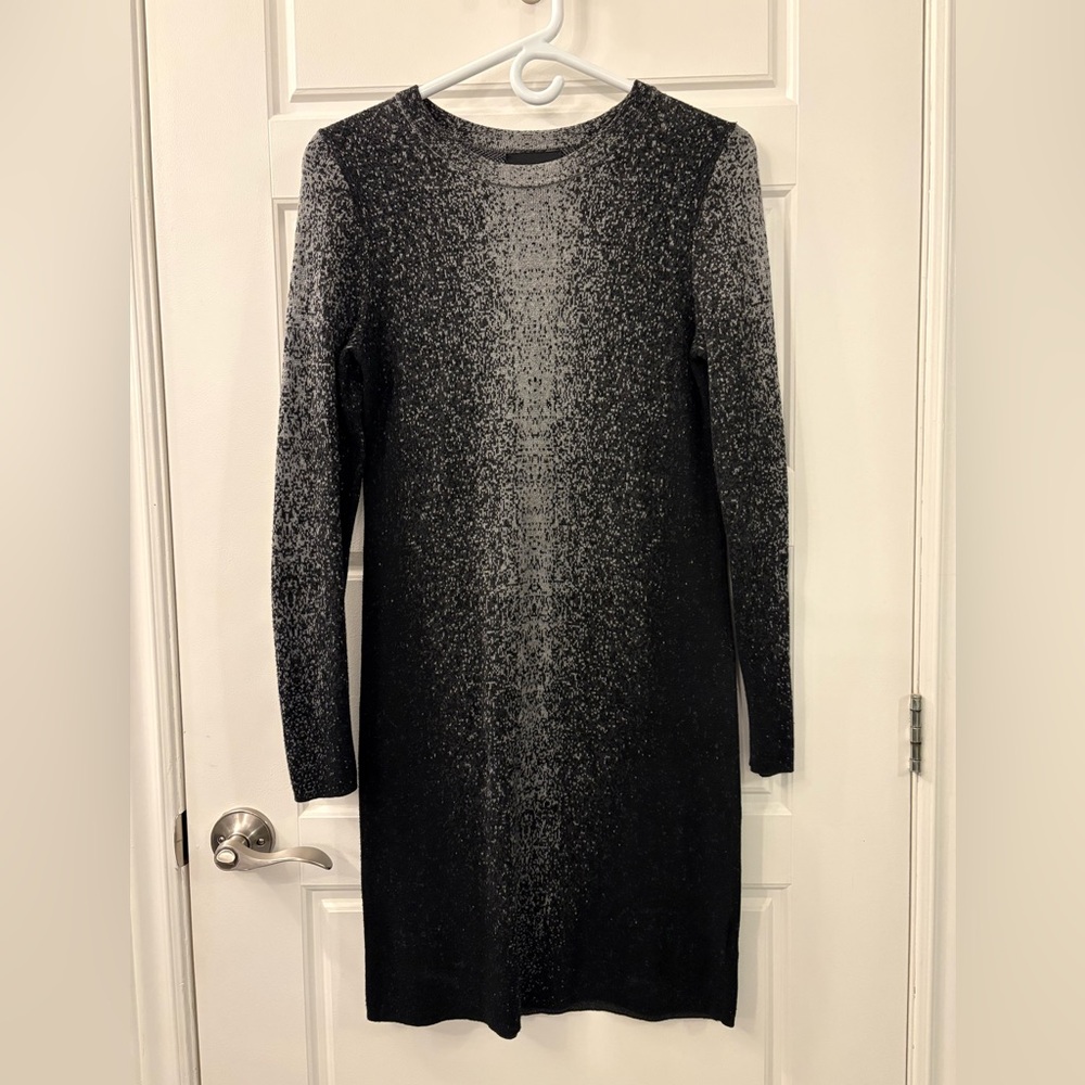 Cynthia Rowley Black and Gray Long Sleeve Dress